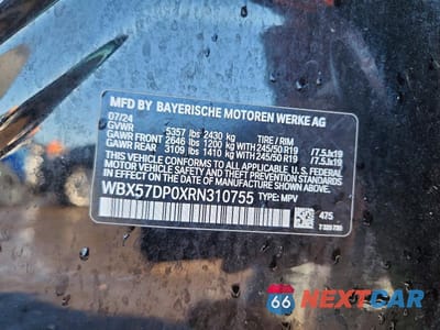 Zdjęcie 13 z 13 samochodu: 2024 BMW X3 XDRIVE30I VIN:WBX57DP0XRN310755 - miniatura