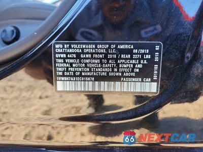 Zdjęcie 12 z 12 samochodu: 2014 VOLKSWAGEN PASSAT SE VIN:1VWBH7A31EC015676 - miniatura