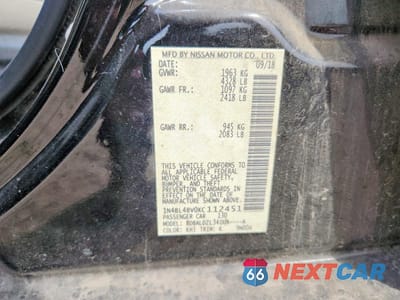 Zdjęcie 12 z 12 samochodu: 2019 NISSAN ALTIMA 2.5 S VIN:1N4BL4BV0KC112451 - miniatura