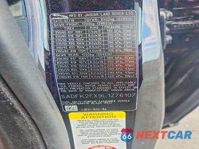 Zdjęcie 13 z 13 samochodu: 2020 JAGUAR E-PACE S VIN:SADFK2FX9L1Z76107 - miniatura