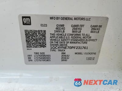 Zdjęcie 12 z 12 samochodu: 2023 CHEVROLET SILVERADO K2500 HEAVY DUTY LT VIN:1GC4YNE70PF231761 - miniatura