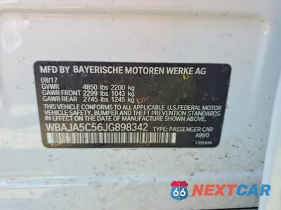 Zdjęcie 12 z 12 samochodu: 2018 BMW 530 I VIN:WBAJA5C56JG898342 - miniatura