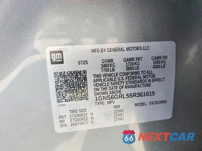 Zdjęcie 14 z 14 samochodu: 2025 CHEVROLET SUBURBAN K1500 HIGH COUNTRY VIN:1GNS6GRL5SR361615 - miniatura