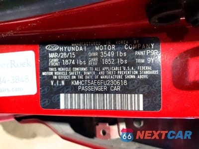 Zdjęcie 13 z 13 samochodu: 2015 HYUNDAI ACCENT GS VIN:KMHCT5AE6FU230618 - miniatura