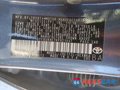 Zdjęcie 12 z 12 samochodu: 2019 TOYOTA COROLLA LE VIN:5YFBURHE7KP921447 - miniatura
