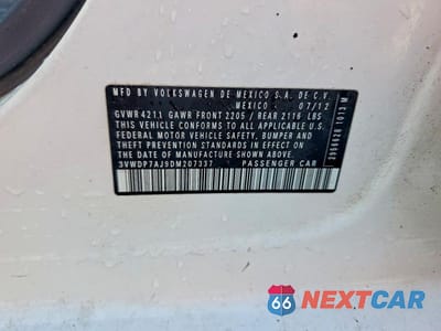 Zdjęcie 12 z 12 samochodu: 2013 VOLKSWAGEN JETTA SE VIN:3VWDP7AJ9DM207337 - miniatura