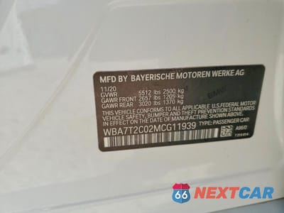 Zdjęcie 12 z 12 samochodu: 2021 BMW 740 I VIN:WBA7T2C02MCG11939 - miniatura