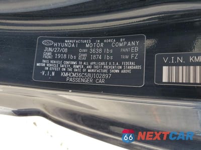 Zdjęcie 12 z 12 samochodu: 2008 HYUNDAI ACCENT GS VIN:KMHCM36C58U102897 - miniatura