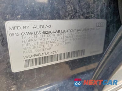 Zdjęcie 12 z 12 samochodu: 2014 AUDI A4 PREMIUM PLUS VIN:WAUHFAFL1EN014537 - miniatura