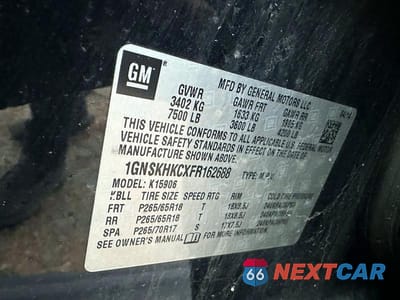 Zdjęcie 10 z 11 samochodu: 2015 CHEVROLET SUBURBAN K1500 LS VIN:1GNSKHKCXFR162688 - miniatura