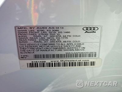 Zdjęcie 12 z 13 samochodu: 2013 AUDI Q7 PREMIUM PLUS VIN:WA1LGAFE8DD015579 - miniatura