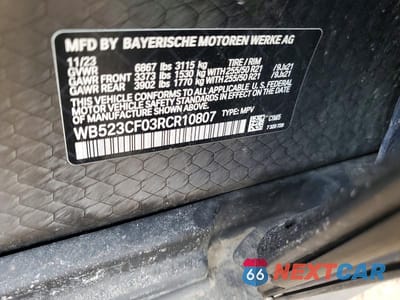 Zdjęcie 12 z 12 samochodu: 2024 BMW IX XDRIVE50 VIN:WB523CF03RCR10807 - miniatura