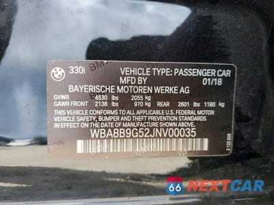 Zdjęcie 12 z 13 samochodu: 2018 BMW 330 I VIN:WBA8B9G52JNV00035 - miniatura