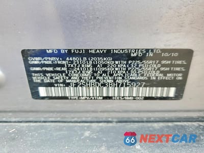 Zdjęcie 13 z 13 samochodu: 2011 SUBARU FORESTER 2.5X PREMIUM VIN:JF2SHBDC3BH715927 - miniatura