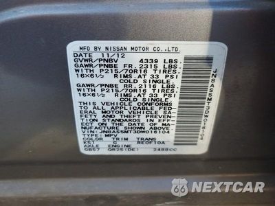 Zdjęcie 13 z 13 samochodu: 2013 NISSAN ROGUE S VIN:JN8AS5MT3DW016104 - miniatura