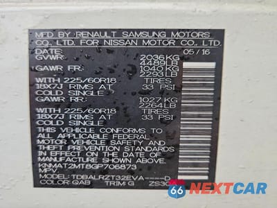 Zdjęcie 13 z 13 samochodu: 2016 NISSAN ROGUE SL VIN:KNMAT2MT8GP706873 - miniatura