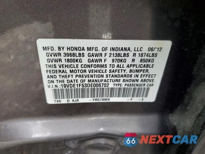 Zdjęcie 12 z 12 samochodu: 2013 ACURA ILX 20 PREMIUM VIN:19VDE1F53DE006702 - miniatura