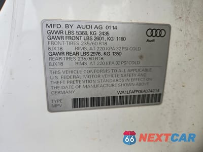 Zdjęcie 13 z 13 samochodu: 2014 AUDI Q5 PREMIUM PLUS VIN:WA1LFAFP0EA074214 - miniatura