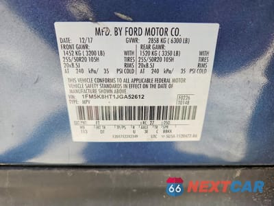 Zdjęcie 13 z 14 samochodu: 2018 FORD EXPLORER PLATINUM VIN:1FM5K8HT1JGA52612 - miniatura