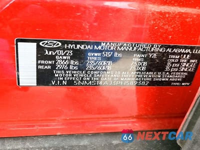 Zdjęcie 14 z 14 samochodu: 2023 HYUNDAI SANTA FE SE VIN:5NMS14AJ3PH589382 - miniatura
