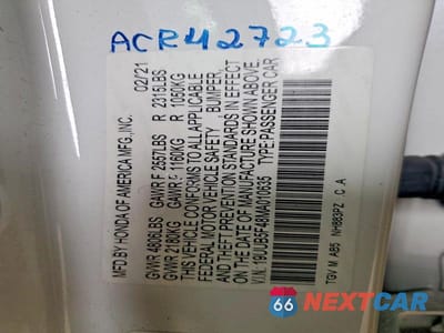 Zdjęcie 12 z 12 samochodu: 2021 ACURA TLX TECHNOLOGY VIN:19UUB5F48MA010635 - miniatura