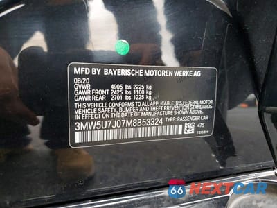 Zdjęcie 12 z 12 samochodu: 2021 BMW M340I VIN:3MW5U7J07M8B53324 - miniatura