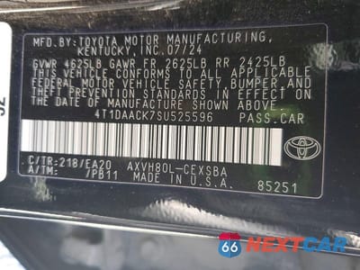 Zdjęcie 12 z 12 samochodu: 2025 TOYOTA CAMRY SE VIN:4T1DAACK7SU525596 - miniatura