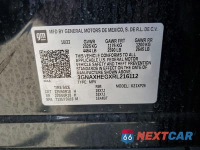 Zdjęcie 14 z 14 samochodu: 2024 CHEVROLET EQUINOX LS VIN:3GNAXHEGXRL216112 - miniatura