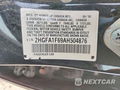Zdjęcie 13 z 13 samochodu: 2010 HONDA CIVIC LX-S VIN:2HGFA1F69AH504876 - miniatura