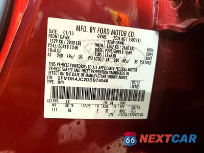 Zdjęcie 13 z 13 samochodu: 2013 FORD EDGE SEL VIN:2FMDK4JC2DBB74048 - miniatura