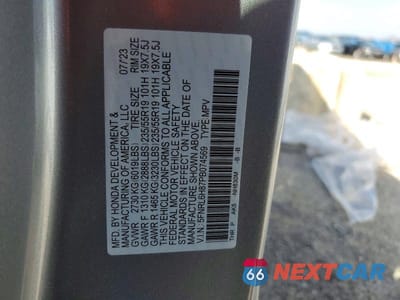 Zdjęcie 13 z 13 samochodu: 2023 HONDA ODYSSEY TOURING VIN:5FNRL6H87PB074569 - miniatura