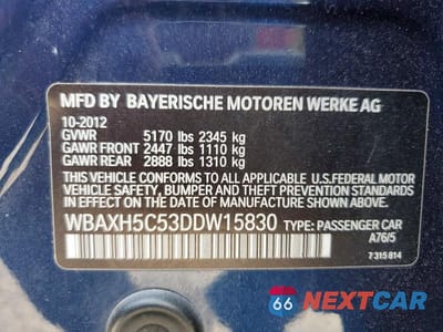 Zdjęcie 12 z 12 samochodu: 2013 BMW 528 XI VIN:WBAXH5C53DDW15830 - miniatura