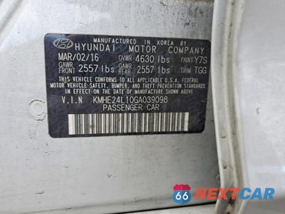 Zdjęcie 12 z 12 samochodu: 2016 HYUNDAI SONATA HYBRID SE VIN:KMHE24L10GA039098 - miniatura