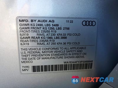 Zdjęcie 13 z 13 samochodu: 2023 AUDI Q5 PREMIUM PLUS 45 VIN:WA1EAAFY2P2069948 - miniatura