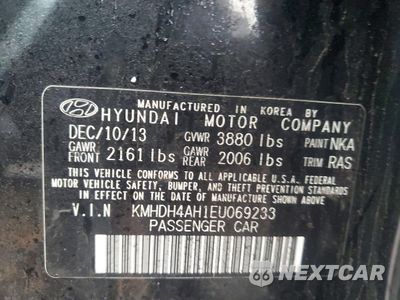 Zdjęcie 12 z 12 samochodu: 2014 HYUNDAI ELANTRA SPORT VIN:KMHDH4AH1EU069233 - miniatura