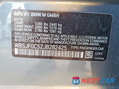 Zdjęcie 12 z 12 samochodu: 2018 BMW M5 VIN:WBSJF0C52JB282425 - miniatura