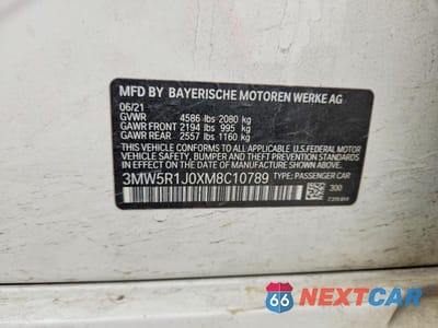 Zdjęcie 12 z 12 samochodu: 2021 BMW 330I VIN:3MW5R1J0XM8C10789 - miniatura