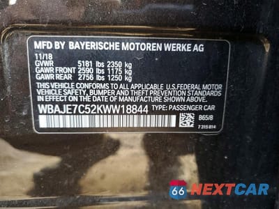 Zdjęcie 12 z 12 samochodu: 2019 BMW 540 XI VIN:WBAJE7C52KWW18844 - miniatura