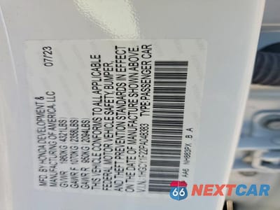 Zdjęcie 12 z 12 samochodu: 2023 HONDA ACCORD LX VIN:1HGCY1F22PA048383 - miniatura