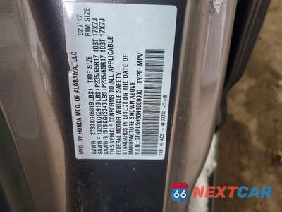 Zdjęcie 13 z 13 samochodu: 2017 HONDA ODYSSEY VIN:5FNRL5H30HB009000 - miniatura
