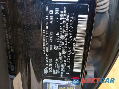 Zdjęcie 13 z 13 samochodu: 2016 KIA OPTIMA EX VIN:5XXGU4L36GG004241 - miniatura