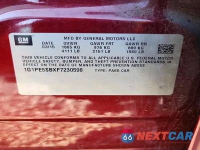 Zdjęcie 12 z 12 samochodu: 2015 CHEV CRUZE VIN:1G1PE5SBXF7230598 - miniatura