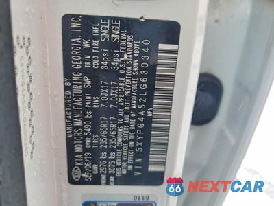 Zdjęcie 13 z 13 samochodu: 2020 KIA SORENTO LX V6 VIN:5XYPG4A52LG630340 - miniatura