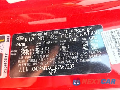 Zdjęcie 13 z 13 samochodu: 2019 KIA SPORTAGE LX VIN:KNDPM3AC1K7567292 - miniatura