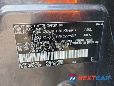 Zdjęcie 14 z 14 samochodu: 2018 TOYOTA RAV4 XLE VIN:JTMRFREV0JJ252180 - miniatura