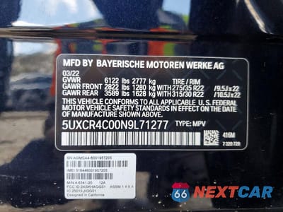 Zdjęcie 13 z 13 samochodu: 2022 BMW X5 SDRIVE 40I VIN:5UXCR4C00N9L71277 - miniatura