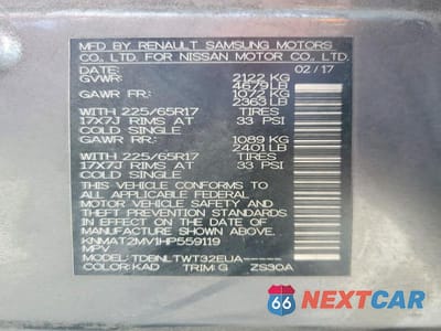Zdjęcie 12 z 12 samochodu: 2017 NISSAN ROGUE SV VIN:KNMAT2MV1HP559119 - miniatura