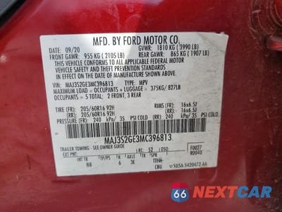 Zdjęcie 12 z 12 samochodu: 2021 FORD ECOSPORT SE VIN:MAJ3S2GE3MC396813 - miniatura