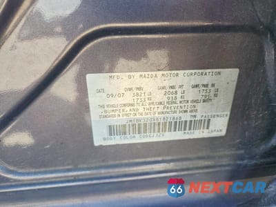 Zdjęcie 12 z 12 samochodu: 2008 MAZDA 3 I VIN:JM1BK32GX81821868 - miniatura