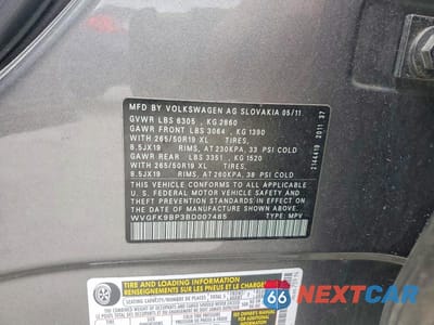 Zdjęcie 13 z 13 samochodu: 2011 VOLKSWAGEN TOUAREG V6 TDI VIN:WVGFK9BP3BD007485 - miniatura